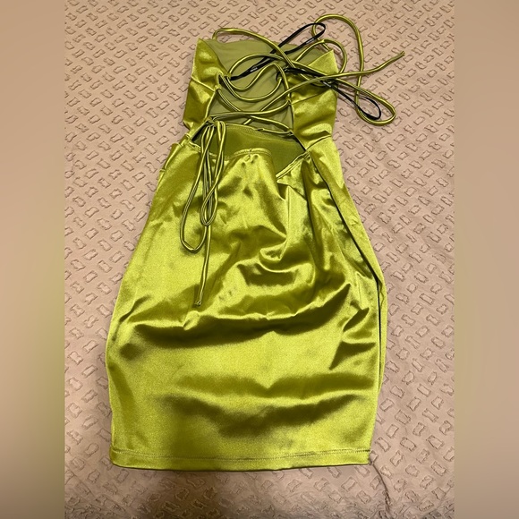 SATIN GREEN DRESS - Picture 2 of 2